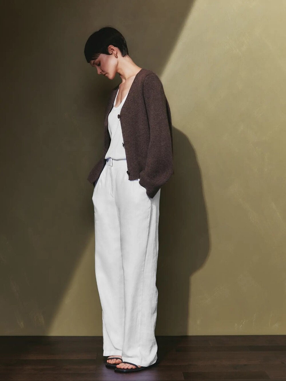 Quince White Wide-Leg Pants